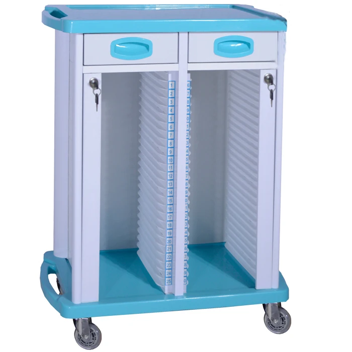 

BDT217B Medical Equipment and Accessories ABS Patient Medical Records Trolley Case History Trolley With Drawers