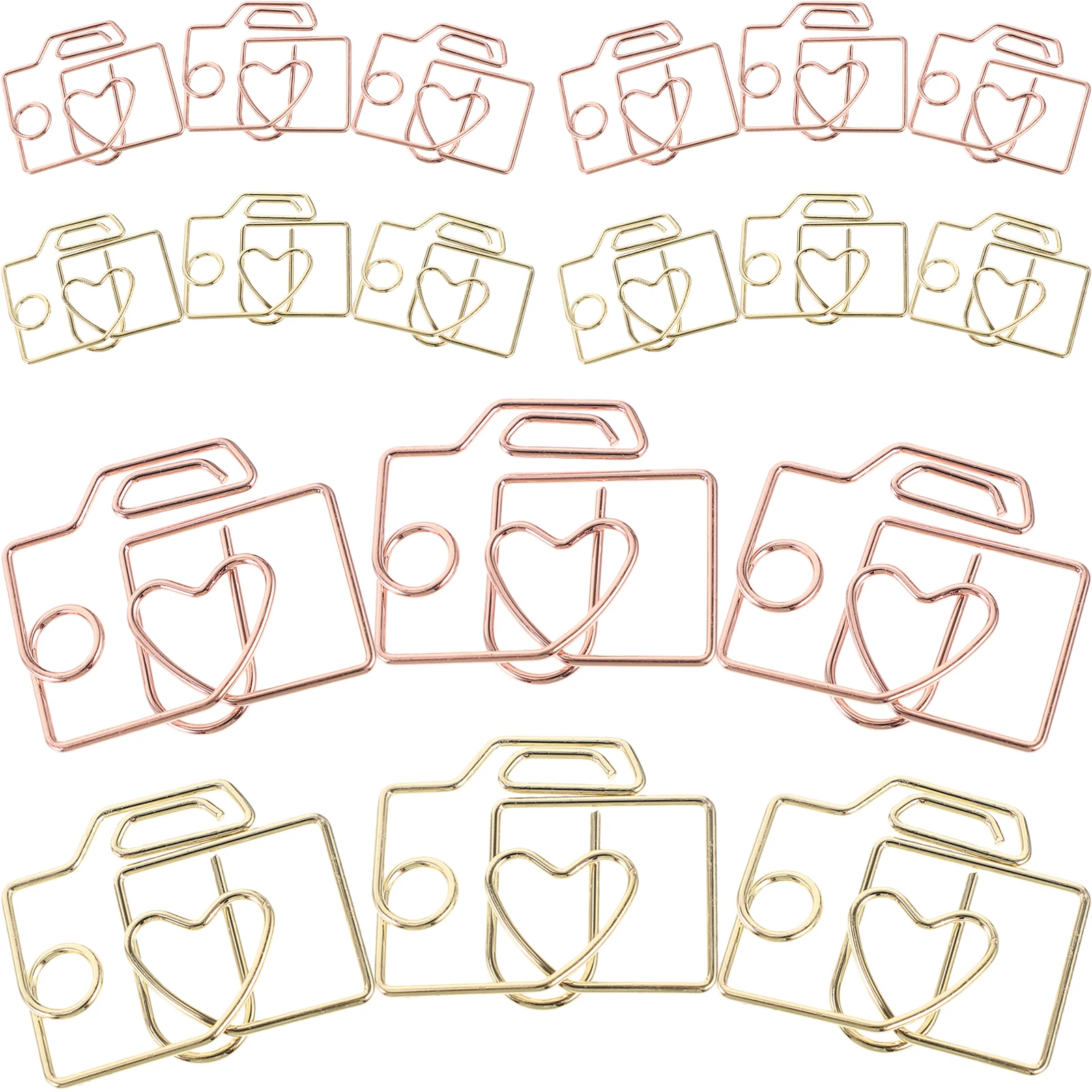 20 Pcs Scrapbook Creative Paper Clip Office Multi-use Clips Iron Wire Electroplating Alloy Tiny