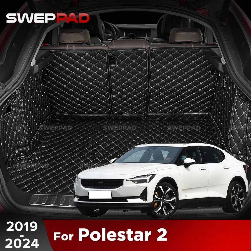 Cargo Liner For Polestar 2 2019-2024 23 22 Car Trunk Mats Carpet With Backrest Protectors Cargo Mats Accessories Waterproof