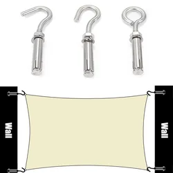 Concrete Wall Expansion Hook 304 Stainless Steel Heavy Duty Screw Hook Bolt Within Open Ring M6/M8/M10/M12 Shade Net hardware