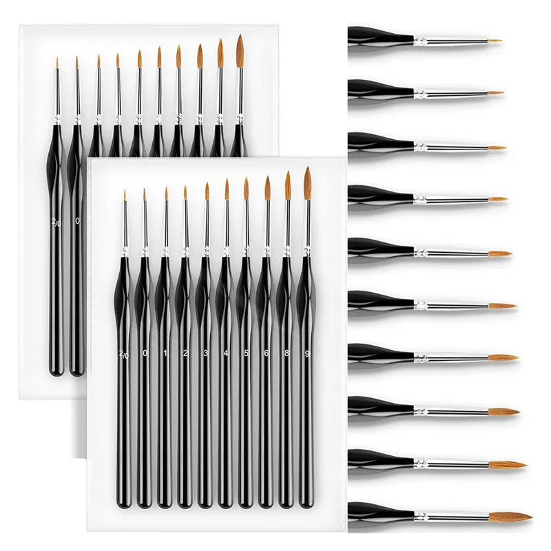 QWE-Small Detail Brushes Fine Brush Set Lining Brush For Model Crafts Watercolor Acrylic Oil