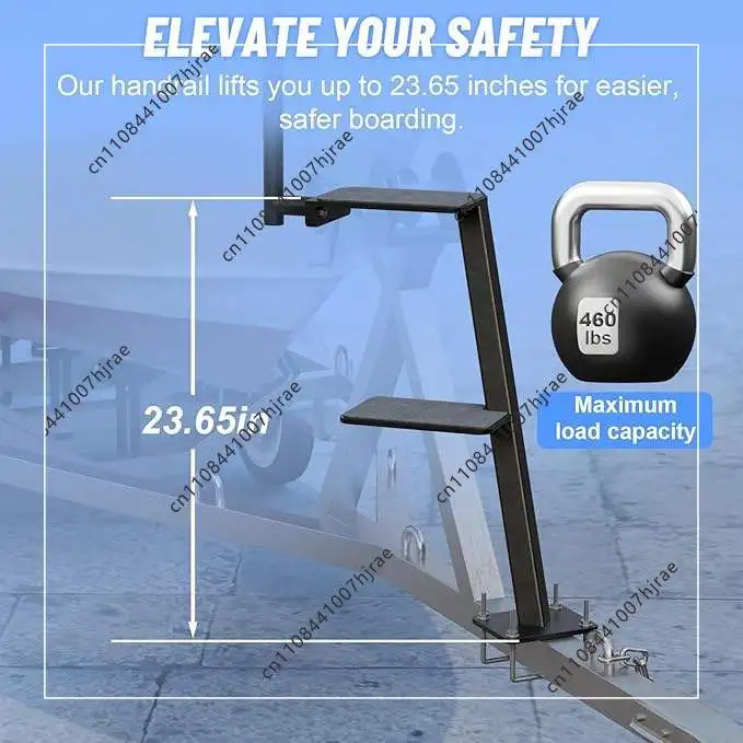 High Quality Boat Trailer Access Step, Independent Handrail Non-Slip Pedal Board