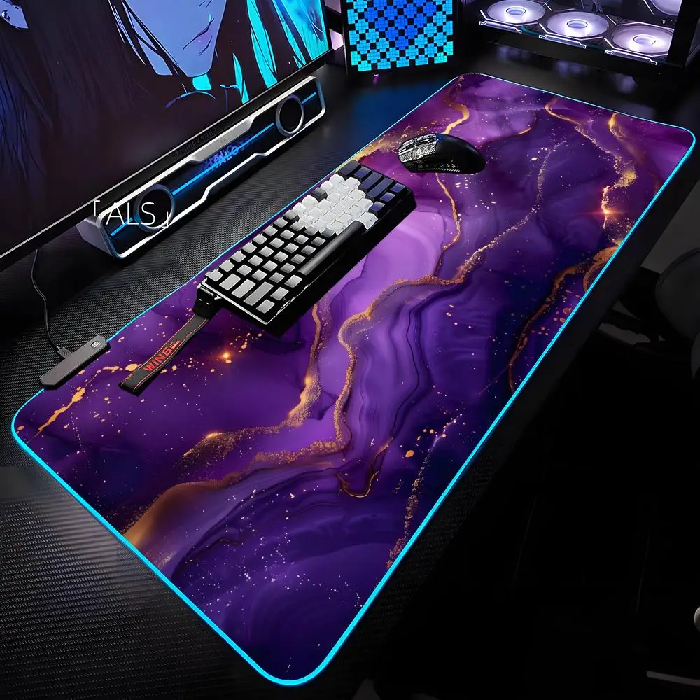 

Fashion Marble Mouse Pad RGB Backlit Mouse Pad Laptop Mouse Pad Laptop Gamer Computer Desk Gaming Accessories