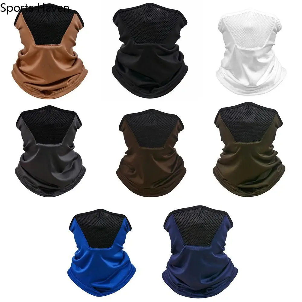 Shield UV Protection Face Scarves Mesh Solid Color Men Fishing Face Mask Ice Silk Summer Sunscreen Mask Women Sunscreen Veil