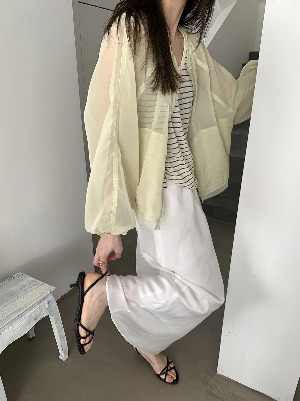 

Lunoia Korean Style Two-Piece Set 2026 New Zipper Sun Protection Fish Tail Half Skirt Women's Fashion Spring Summer Outfit