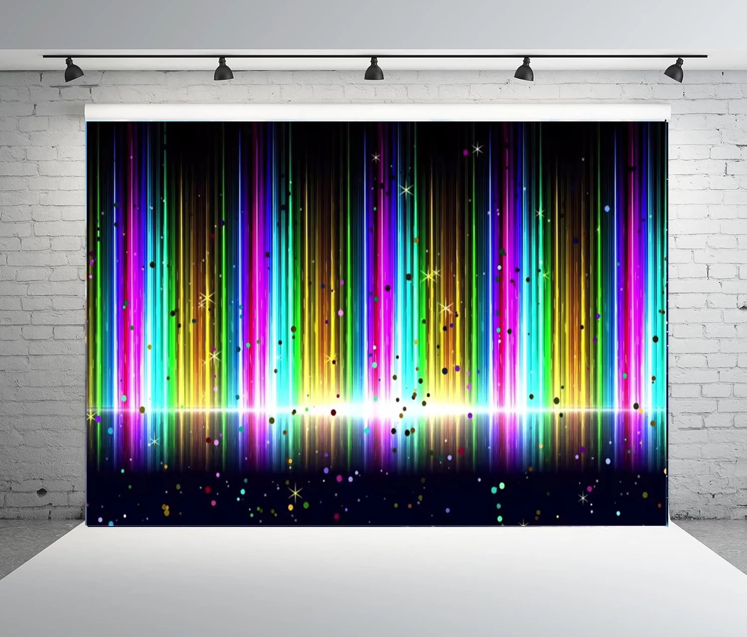 Let's Glow Party Photography Backdrop Music Disco Dance Rainbow Neon Background Poster Birthday Newborn Photo Studio Banner Prop