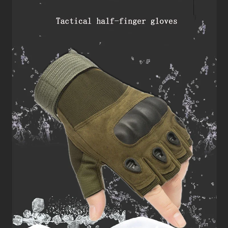 Fitness Anti Slip Cycling Gloves, Wear-resistant Outdoor Tactical Sports Climbing Half Finger Gloves