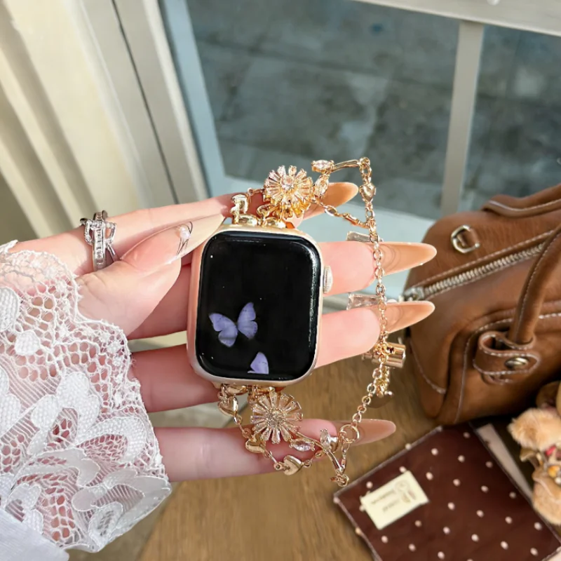 

Highlighted Intr Fashionable watch strap compatible with iWatch 38mm, 40mm, 41mm, 42mm, 44mm, 45mm, and 49mm