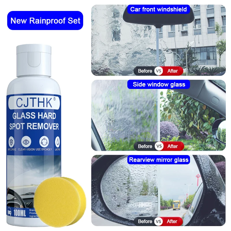 Car Glass Polish Coating Kit for Windshield Oil Film Removal Paste Car Glass Water Repellent Anti Rain Hydrophobic Cleaning Kits view 5