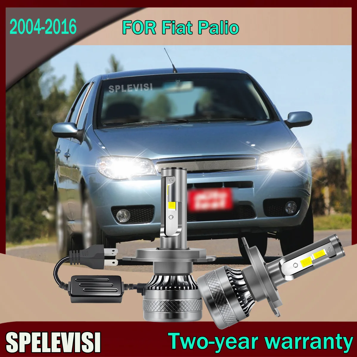 

2x H4 светодиодные фары, лампа накаливания 12 В 6000 К CSP для Fiat Palio 2004 2005 2006 2007 2008 2009 2010 2011 2012 2013 2014 2015 2016