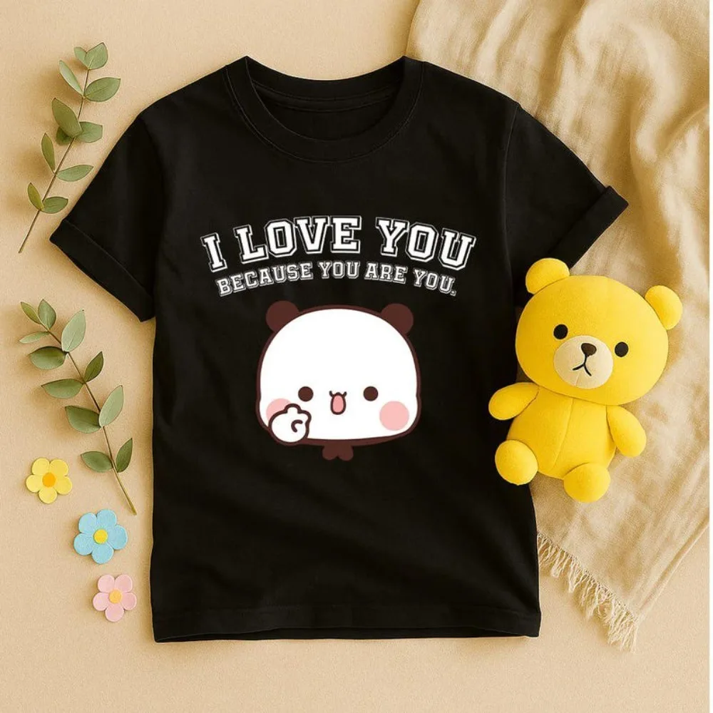 I Love You Because You Are You Matching TShirts Bubu Dudu Bear Couple Shirt Men Women Universal Fashion Casual Crewneck T-shirt