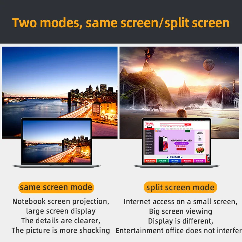 4K60Hz Type-C to DP/HDMI Adapter Audio Video Converter for Mac Mobile USB C Female to HDTV/DP Male Compatible with TV Monitor