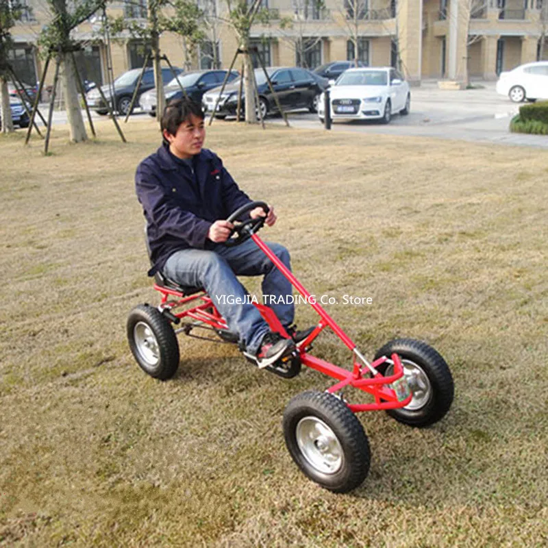 Go Kart à pédale pour adolescents de plus de 10 ans, Kart adulte avec frein à main, roue gonflable de 16 pouces, peut charger 120KG