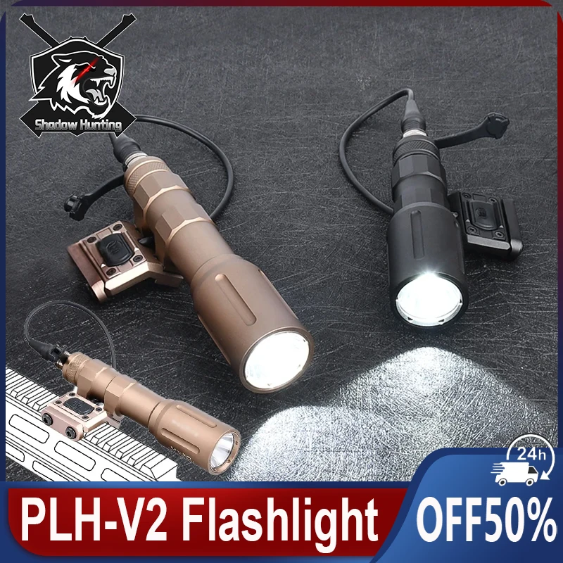 

WADSN PLH-V2 Flashlight UN Switch Set 1300Lumens High Output Bright Hunting Scout Light Plhv2 Tail Cap Button Fit 20MM Rail