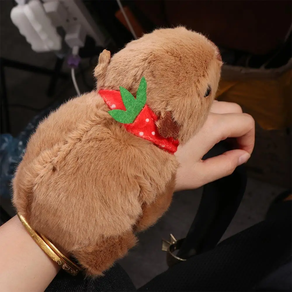 ตุ๊กตาสัตว์ Capybara Plush Papa วงกลมสีน้ําตาลปุยการ์ตูนสนุก Pop Circles Soft Plush น่ารัก Capybara วงกลมข้อมือ