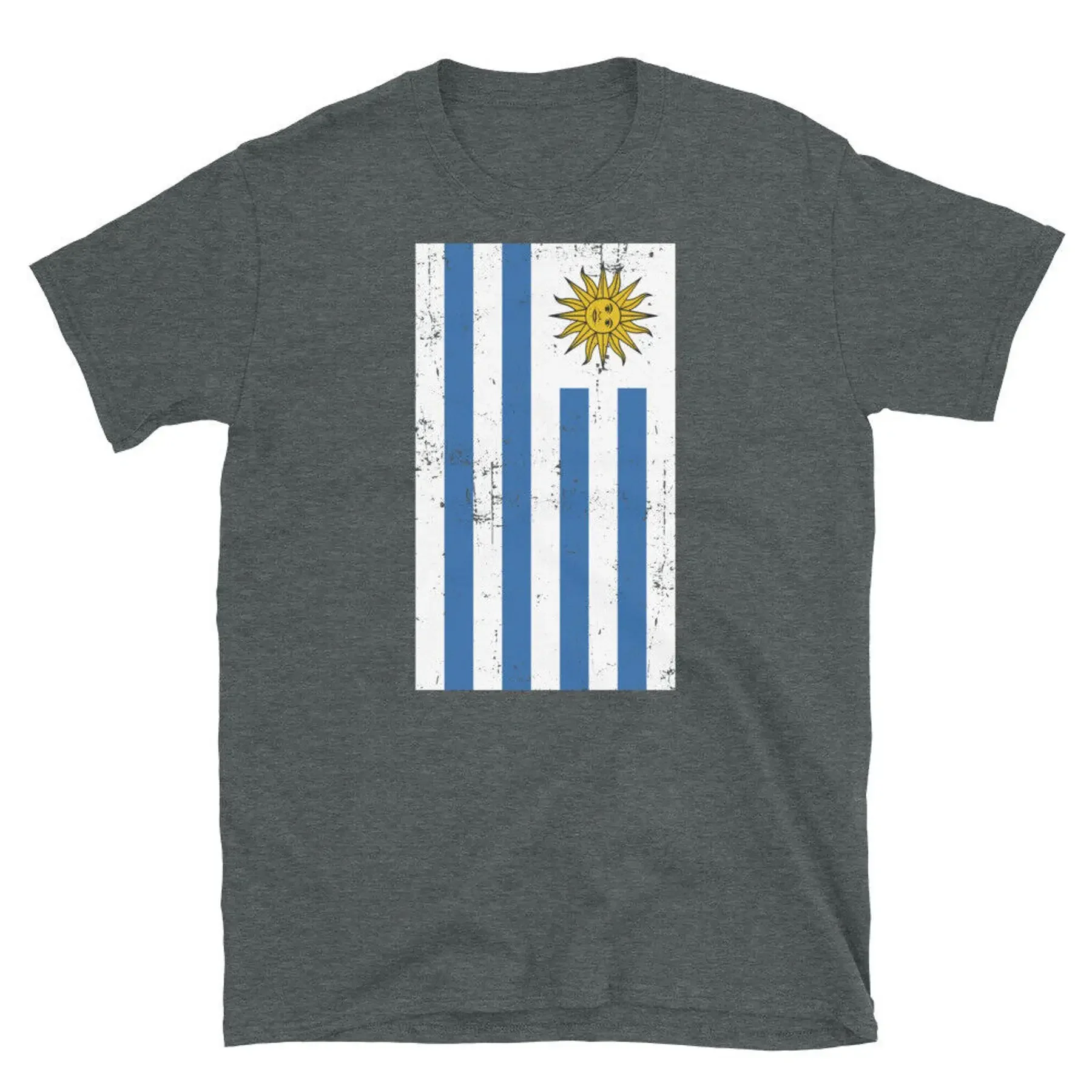 Uruguay América del Sur Montevideo Bandera desgastada Camiseta unisex de manga corta
