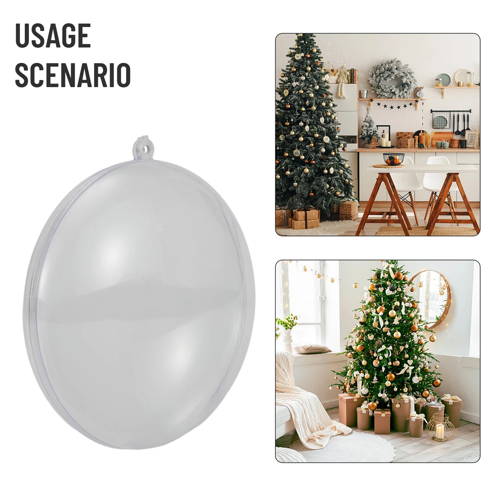 Bolas De Natal De Plástico Transparente, Home Festive & Party Decoration Supplies, Caixa De Presentes De Doces De Casamento, 7-11cm, 10Pcs