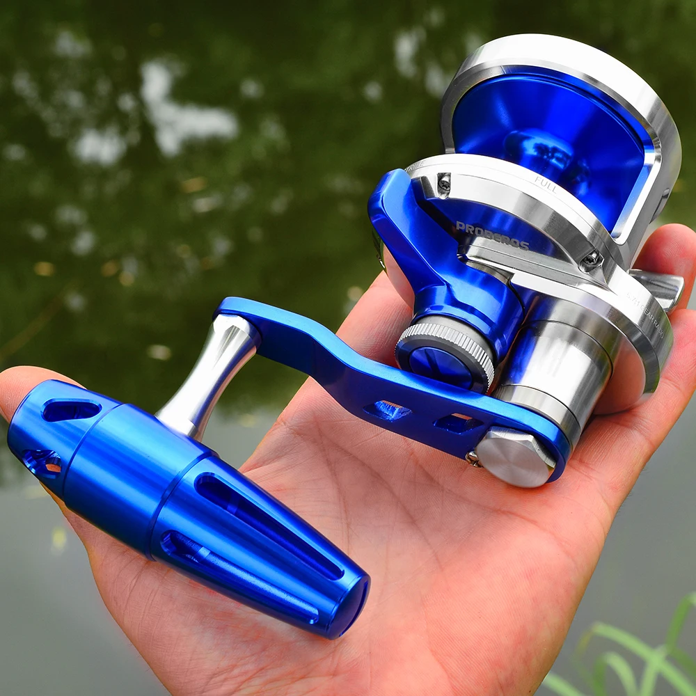 PROBEROS Saltwater Fishing Drum Reel Full Metal Jigging Trolling Reel High Drag CNC Machined Offshore Big Game Fishing Reel