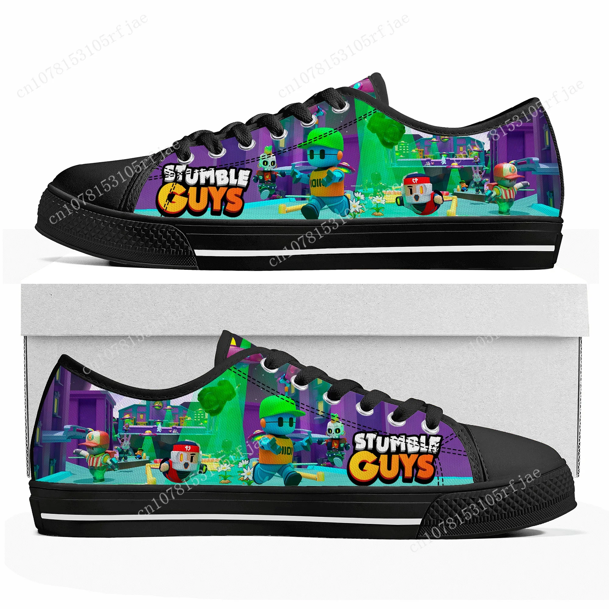 

Stumble Guys Low Top Sneakers Hot Cartoon Game Womens Mens Teenager High Quality Shoes Casual Fashion Tailor Made Canvas Sneaker