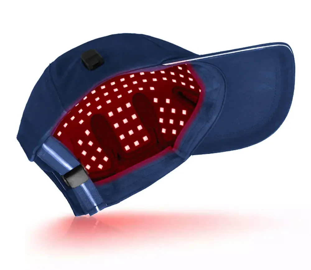 Chapéu de capacete para perda de cabelo, dispositivo portátil 630 850 940nm, boné de terapia de luz vermelha infravermelha para recrescimento de cabelo