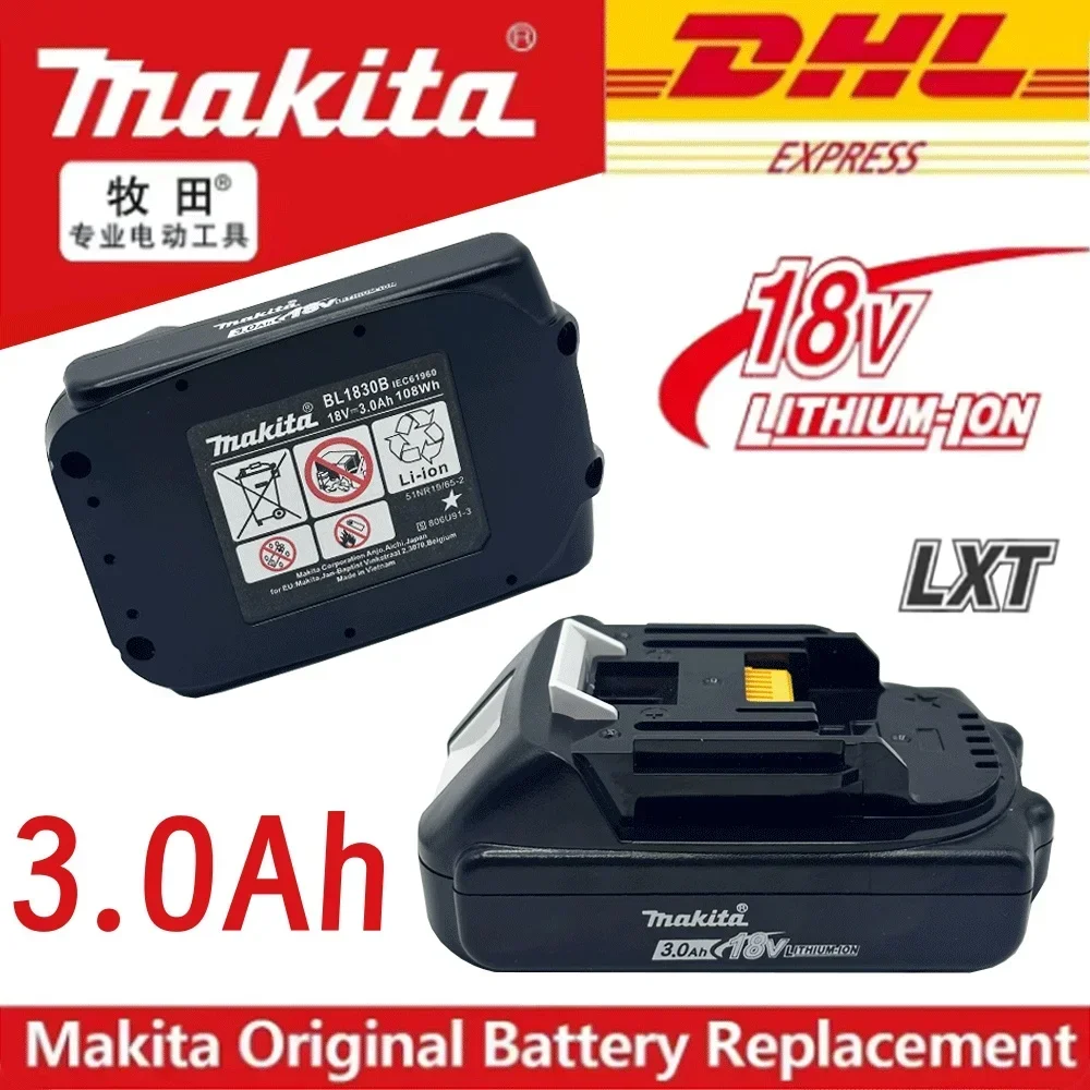 

18V 3Ah Makita Original Li-Ion Rechargeable Battery 18v drill Replacement Batteries BL1830 BL1840 BL1850 BL1860B 3000mAh 2025