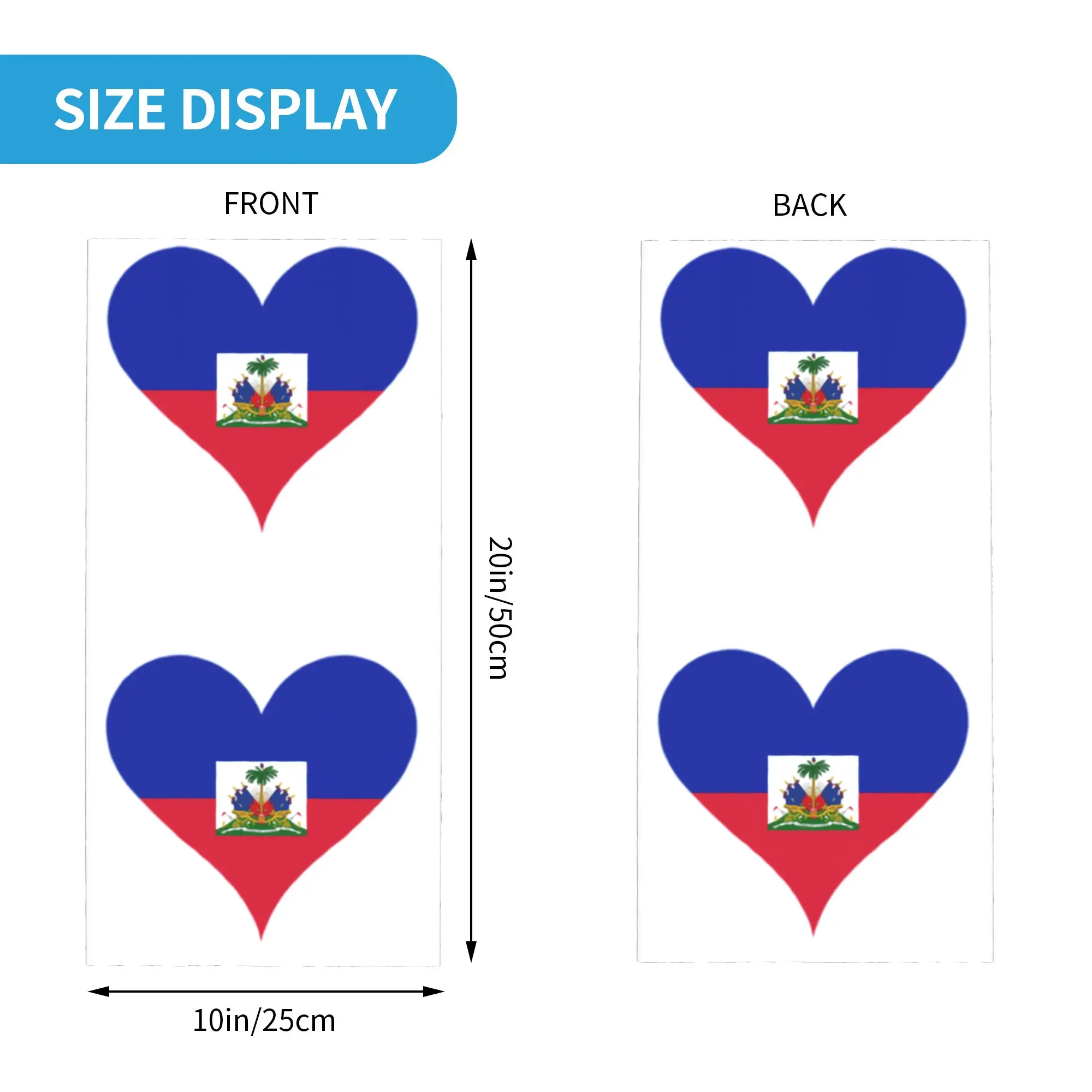 Flag of Haiti Bandana Neck Gaiter for Ski Camping Men Women Wrap Scarf  Balaclava Warmer Face Scarf Cover view 2
