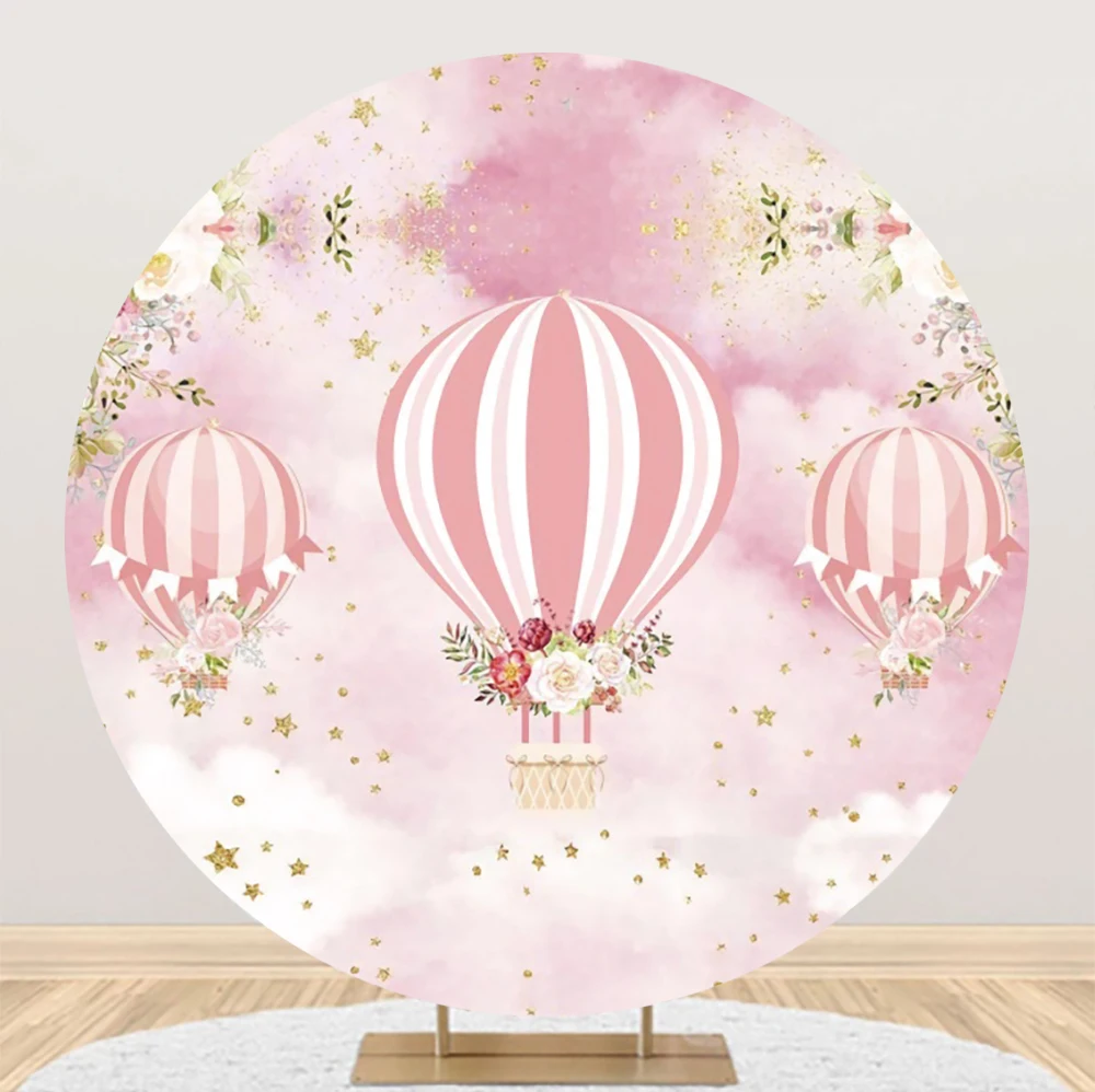 Baby Birthday Round Backdrop Photography Newborn Safari Butterfly Swan Gender Reveal Party Decor Photographic Circle Background