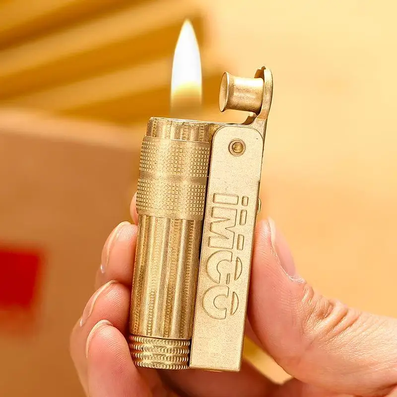 Original IMCO Lighter Old Gasolin e Flint Lighter Windproof Stainless Steel Cigarette Petrol Oil Lighter Inflated Gadgets Man view 6