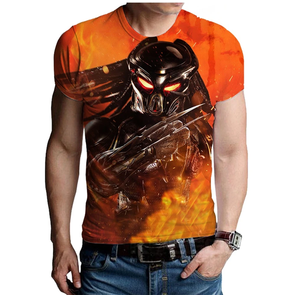 Summer fashion novelty men's 3D printed printed printed pattern street wear casual round neck comfortable short sleeved T-shirt