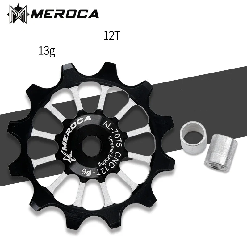 

MEROCA MTB Bike Rear Derailleur 12T Guide Wheel For 8/9/10/11 Speed Ceramics Bearing Iamok Folding Bicycle Parts