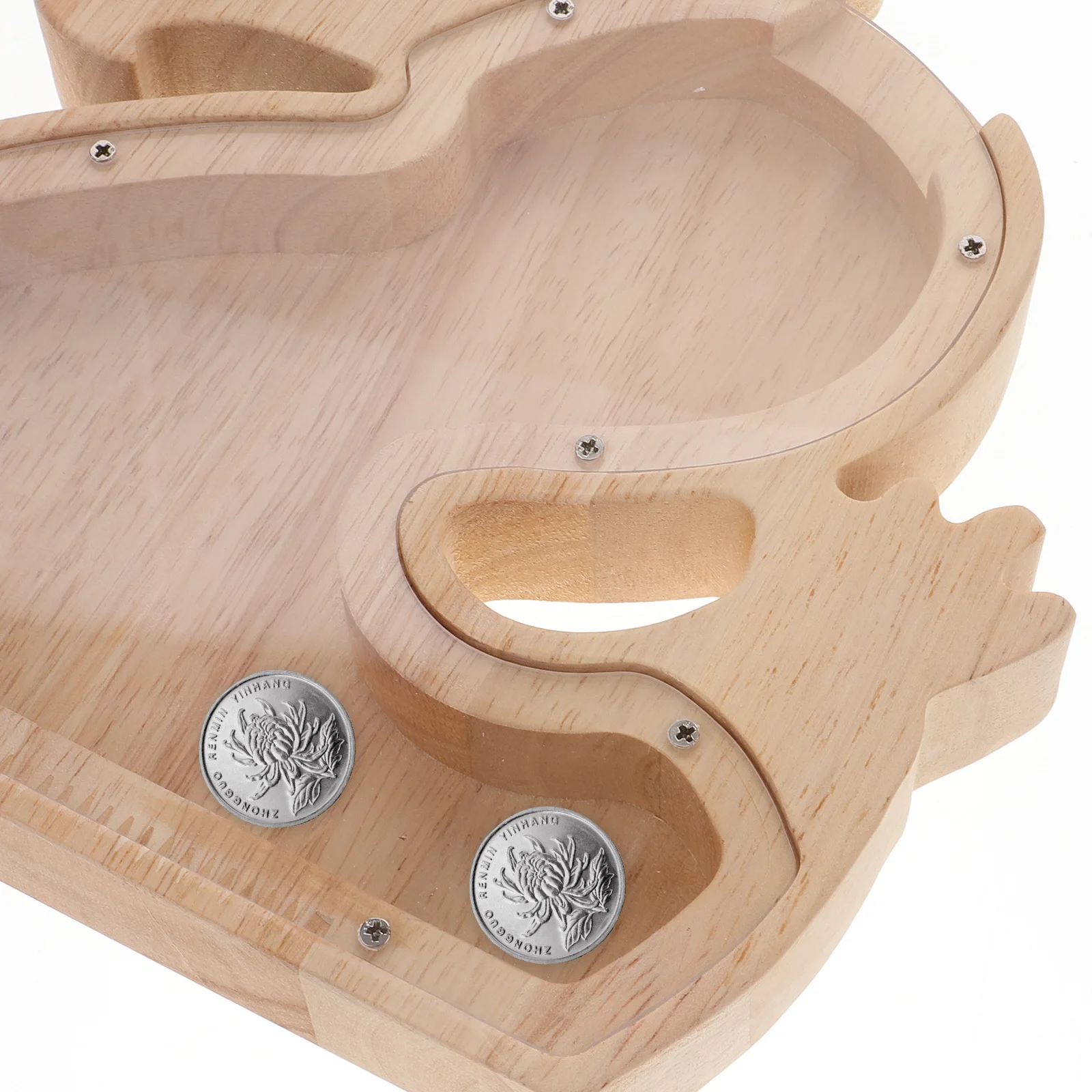 Tirelire en bois pour enfants, tirelire transparente, boîte d'économie d'argent amusante pour garçons et filles, tirelire en bois pour enfants