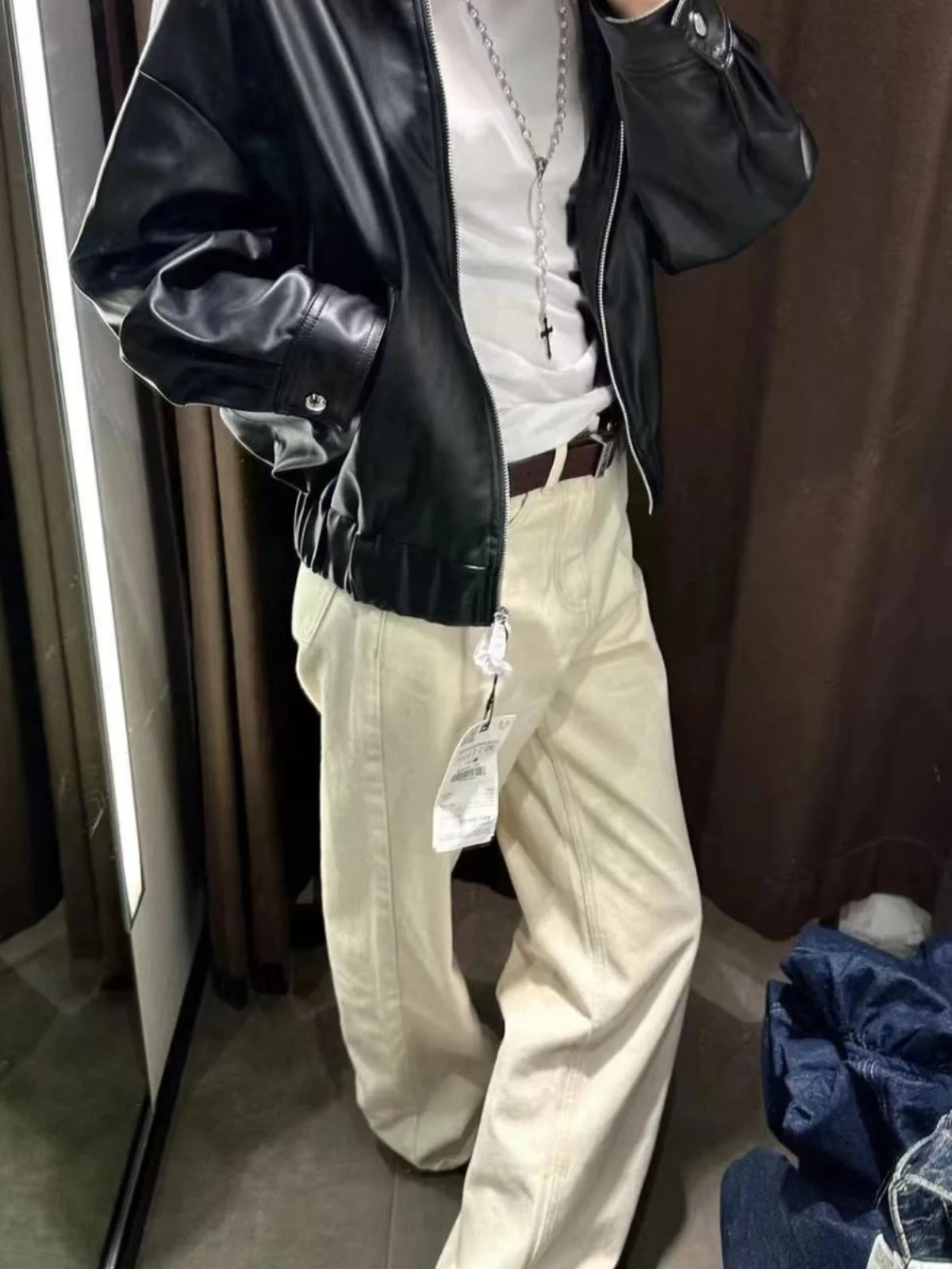 ربيع الخريف جديد وصول المرأة تخفيف Sle فضفاض طويل Sve طوق Jaet الجلود الاصطناعية السائق معطف ort ملابس خارجية