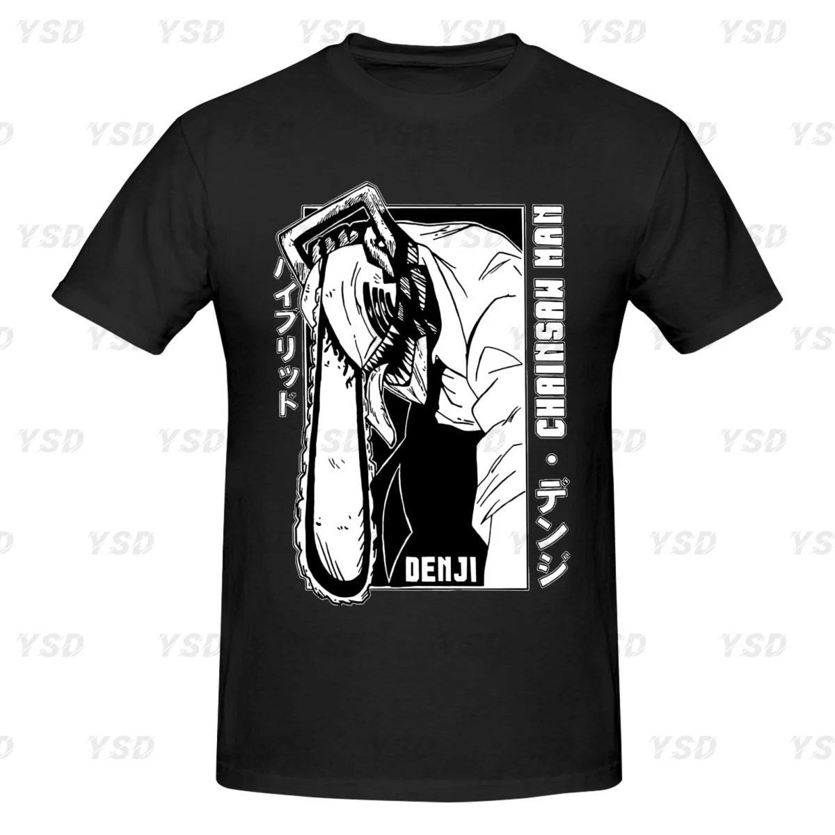 Anime Chainsaw Man Acid Men's tight fitting sports T-shirt,cosy,Oversized T shirt