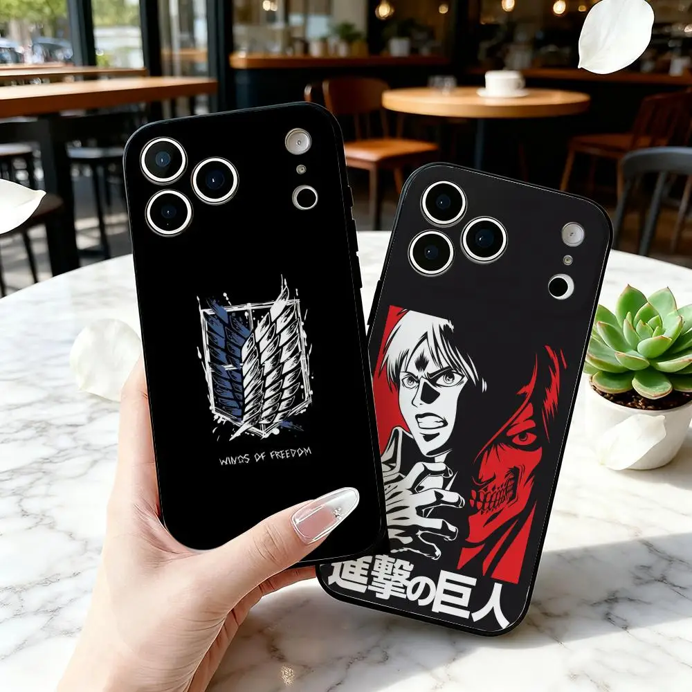 Anime A-Attack On Titan Phone Case For IPhone 17 16 15 14 13 12 11 Pro Max Plus Air Mini Soft Black Case