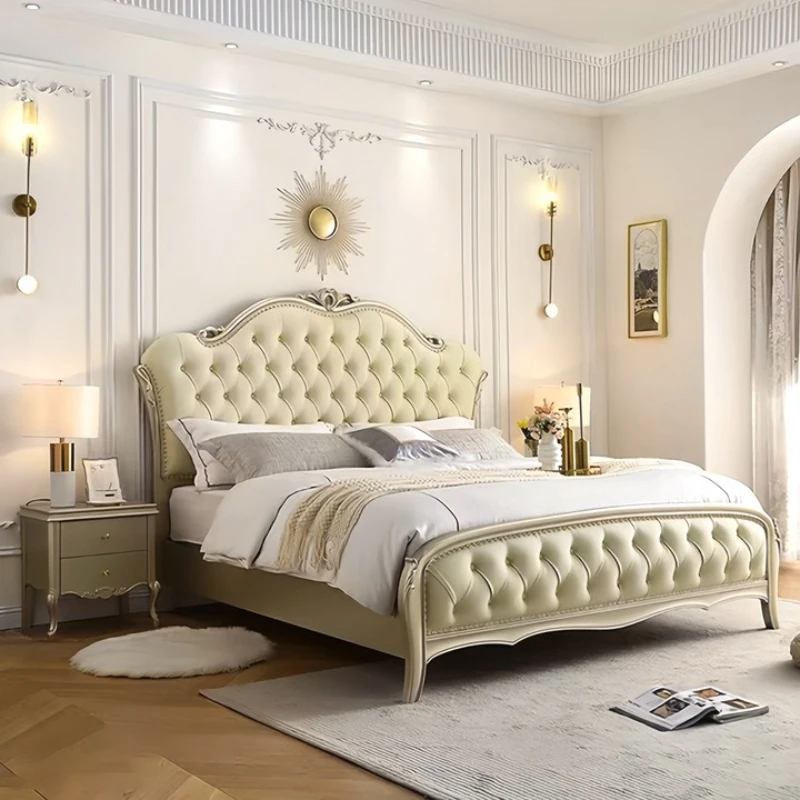master bedroom light luxury bed American double high-end 1.8 meters bed European princess home letti matrimoniali Furniture