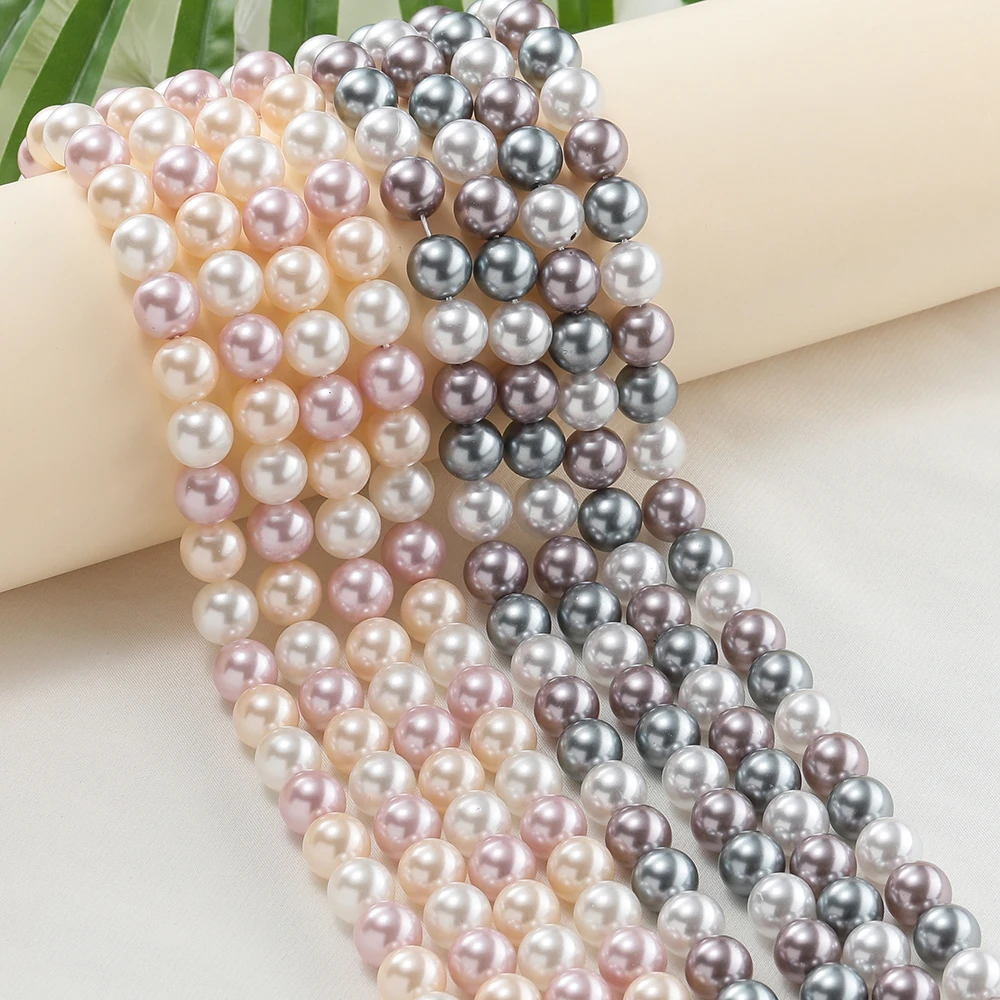 1 ستراند 4.5/6.5/8/10 مللي متر الزجاج اللؤلؤ الاصطناعي حوالي 39-92 قطعة خزر عازل ل عقد دي اي واي سوار صنع المجوهرات اكسسوارات #4