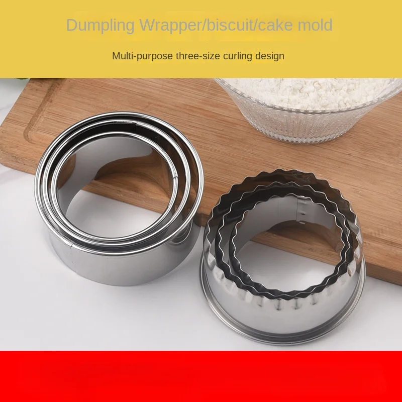 Stainless steel round mold biscuit mold cookie cake mousse ring baking kit dumpling wonton noodle wrapper