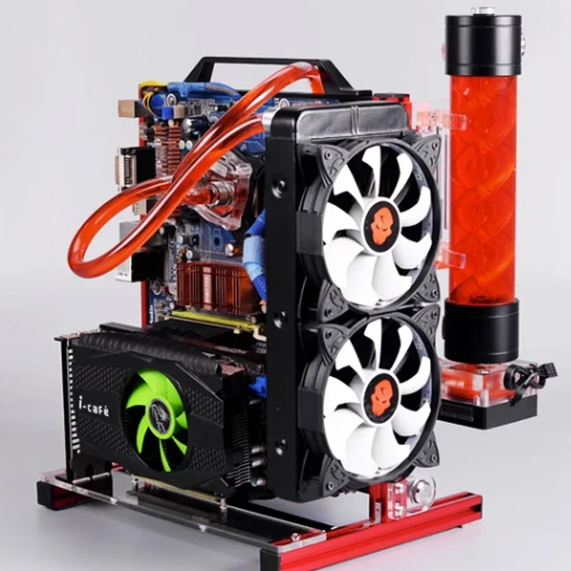 

PC-JMK5 DIY Computer Chassis Bracket Portable Vertical Game Chassis Frame Open Water-Cooled Aluminum Case Rack For ITX M-ATX ATX