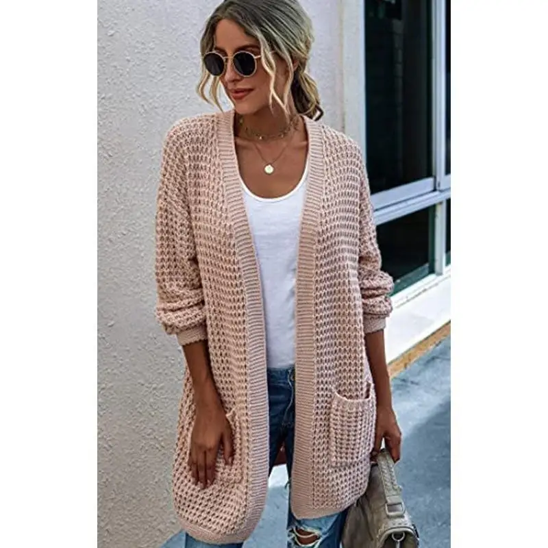 

Women's Knitted Long Cardigan Sweater Jaet Thiened Winter Faion Regular Fit Open Cardigan Fem Clothing