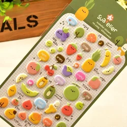 Korean Import Suatelier Fruit Food Puffy 3D Stickers Scrapbooking Diy Diary Stationery Stickers School Supplies