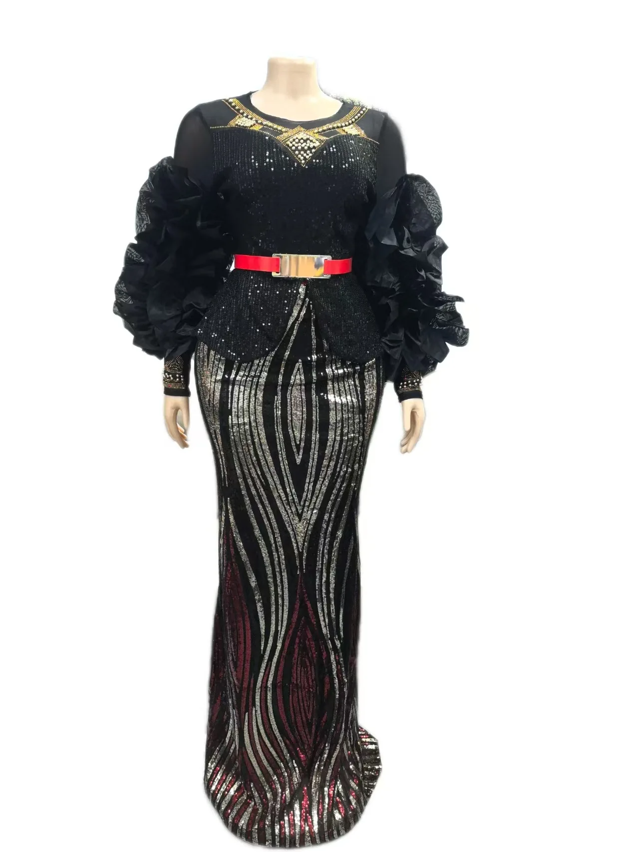 الملابس الأفريقية للنساء 2 قطعة مجموعات بلوزات والتنانير الدعاوى Dashiki أنقرة ملابس عيد الميلاد ثوب حجم كبير فساتين حفلات الزفاف