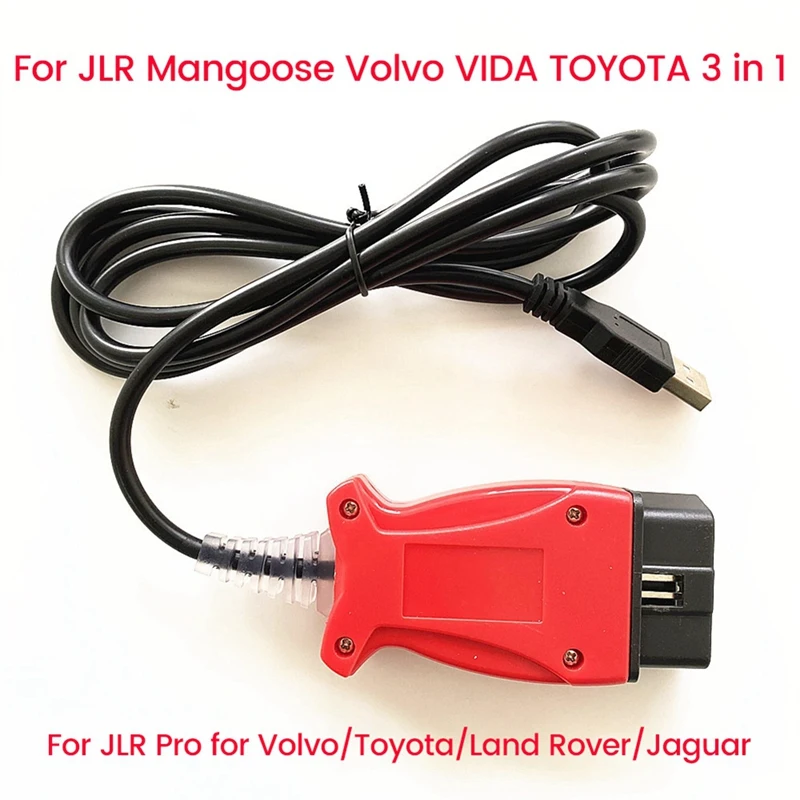 For JLR Pro Volvo 2014D Toyota TIS Techstream JLR 3 In 1 OBD2 Scanner Cable Adapters Durable Easy To Use