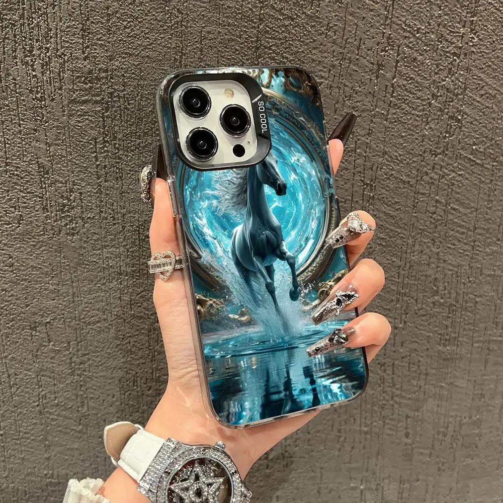 

A running horse Phone Case case for iPhone17 16 15 14 13 12 11 Pro/ Max/Plus shock-proof rear cover anti-fingerprint