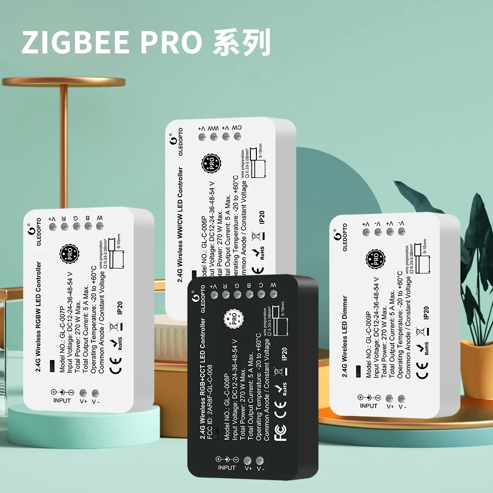 ZigBee 3.0 intelligent dimming color dimming light strip controller mobile APP remote control RGBW RGBCCT