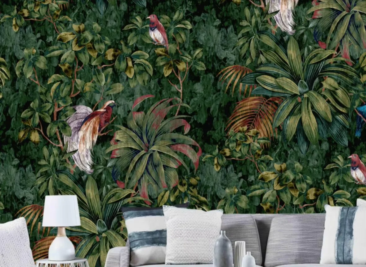 Custom 3D Tropical Plant Leaves Watercolor Wallpaper Nordic Fresh Small Mural for Bedroom Living Room TV Background Decoration