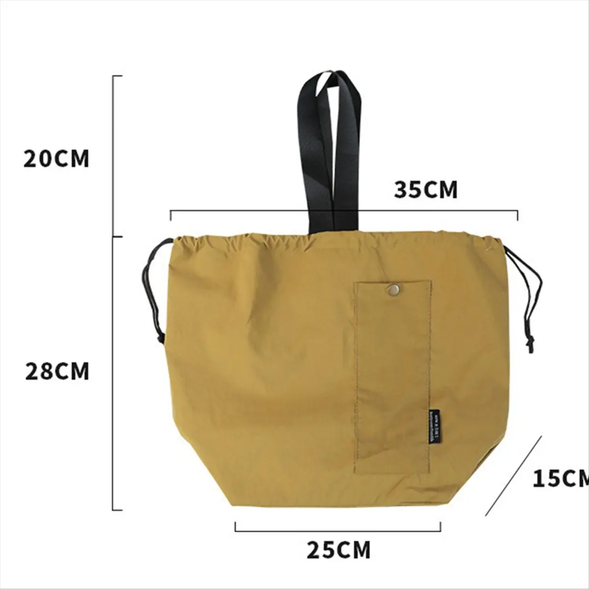 N14R Top Lunch Bag Large Solid Color Drawstring Portable Thermal Insulated Picnic Storage Bento Box Bag