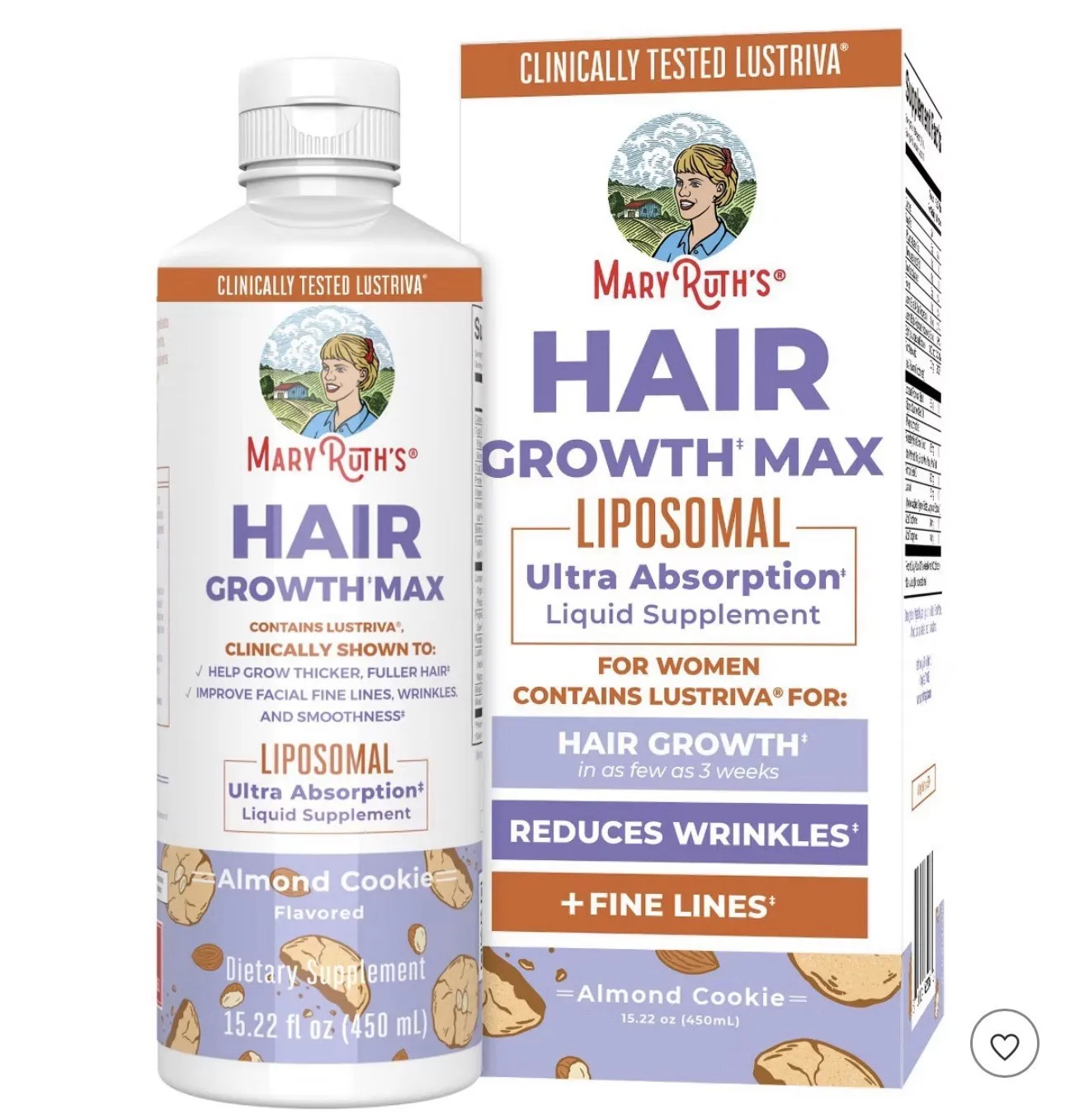 Growth Liquid Supplement Biotin Almond Cookie, 15.22 FL oz