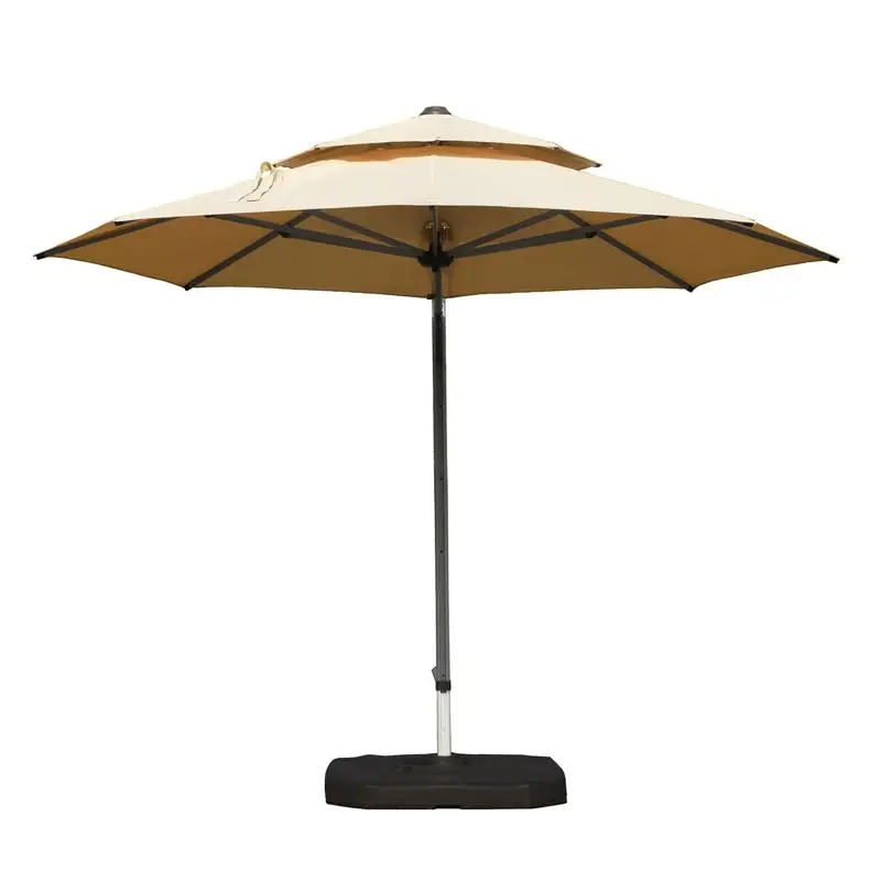 

Round Cantilever Umbrella with Central Pole in Beige Color - Base Not Included