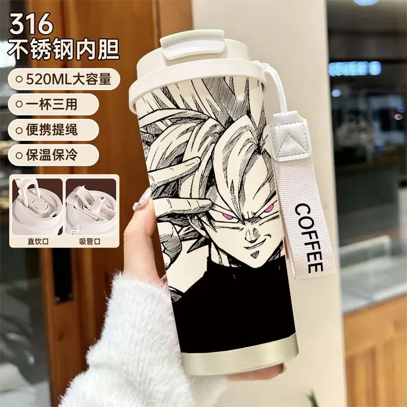 Dragon Ball 316 Edelstahl-Kaffeetasse, niedlicher und stilvoller Cartoon-Wasserbecher mit großem Fassungsvermögen, Geburtstagsgeschenk für Freunde – Detail 3