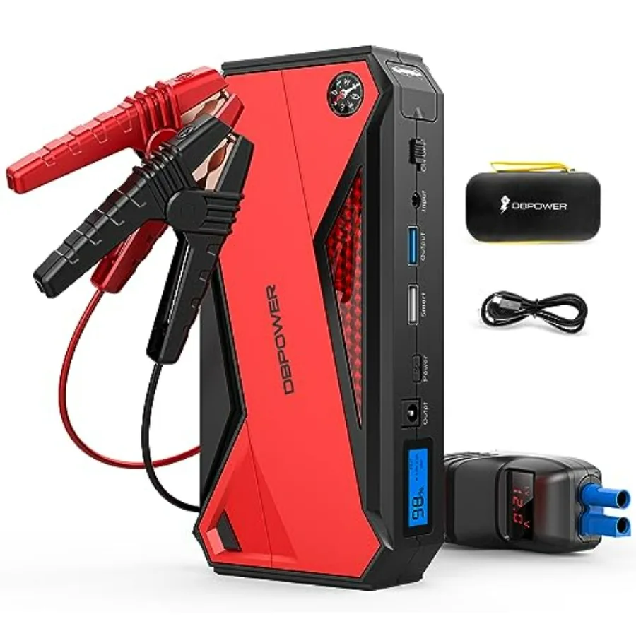 

Портативное пусковое устройство для автомобиля 1600А 18000мАч (пиковая мощность) для автомобилей с бензиновыми двигателями до 7.2 л и дизельными двигателями до 5.5 л, 12В, автозарядное устройство для аккумулятора